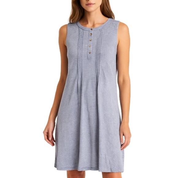Laila Jayde Sleeveless Mini Shift Dress Gray White Stripe NWT Size XLP - Picture 1 of 8